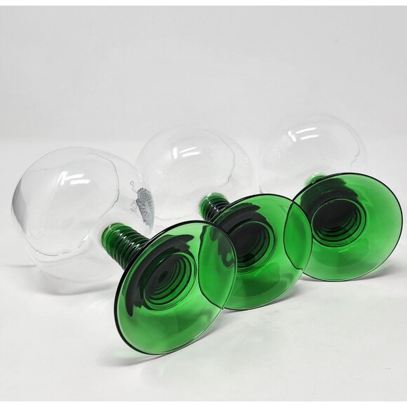 Military-Themed Green Glass Goblets With "I Strike" & 4-3 ADA Design Spiral Stem - Picture 6 of 6